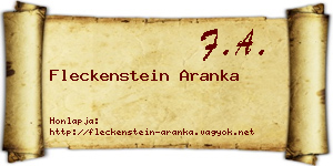 Fleckenstein Aranka névjegykártya